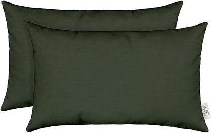 RSH DECOR: Sunbrella Play Jumbo Lumbar Pillows Set of 2 | 26" x 16" | Water and Fade-Resistant Performance Fabric | Outdoor Pillow Covers with Down-Alternative Inserts | Play Jungle