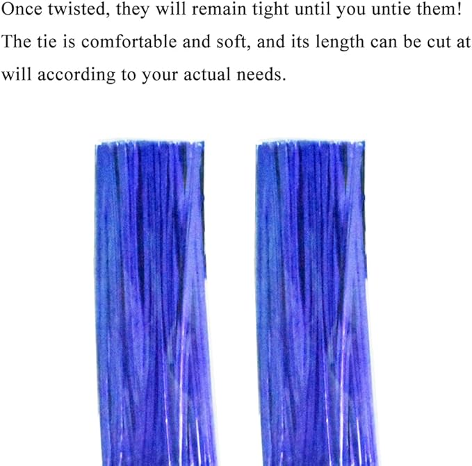 HAHIYO 300Pcs 4 inches Blue Metal Twist Ties Bread Candy Coffee Bag Ties Plant Garden Twist Ties for Cellophane Treat Bags Gift Wraping Bags Plastic Bags Halloween Party Cake Present Art Crafts