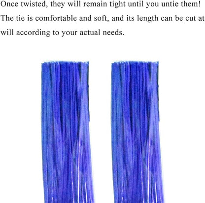 HAHIYO 300Pcs 4 inches Blue Metal Twist Ties Bread Candy Coffee Bag Ties Plant Garden Twist Ties for Cellophane Treat Bags Gift Wraping Bags Plastic Bags Halloween Party Cake Present Art Crafts