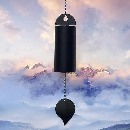 Deep Resonance Serenity Bell Large Metal Cylinder Wind Chimes Outdoor Windbell Deep Tone 30 Inch Garden Wind Chimes for Patio and Terrace Musical Windchime Outdoor and Home Decoration