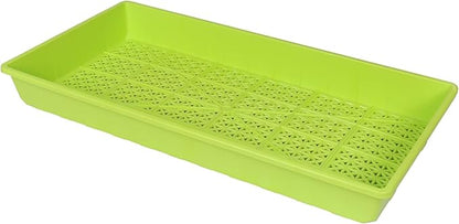 SUNPACK 10" x 20" Heavy Duty Mesh Plastic Seed Starting Tray, Lime Green, 2.3" (Pack of 10) - Ensures Water Drainage and Aeration, Perfect for Greenhouses or Indoor Gardening