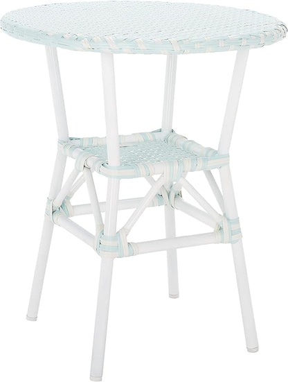 SAFAVIEH Outdoor Collection California Baby Blue/White Bistro Table (Fully Assembled)