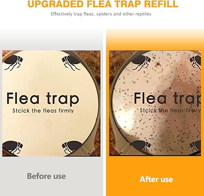 Flea Traps for Inside Your Home 2 Packs, Flea Light Trap for Indoor, Bed Bug Killer with Sticky Pads & Light Bulb Replacement, Natural Fleas Insect Infestation Treatment Trap