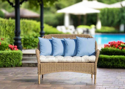 RSH DECOR: Sunbrella Play Square Throw Pillows Set of 2 | 17" x 17" | Water and Fade-Resistant Performance Fabric | Outdoor Pillow Covers with Down-Alternative Inserts | Play Cameo