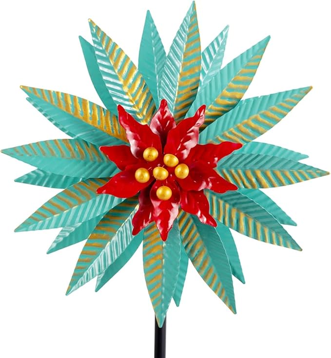 Christmas Wind Spinners Outdoor,57.9 Inches Metal Wind Spinners for Yard and Garden Xmas Windmill for Patio,Lawn & Yard