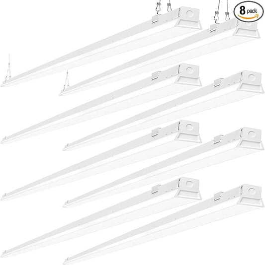 ANTLUX 8FT LED Shop Light Fixture, 110W LED Strip Light, 12200 LM, 5000K, 8 Foot LED Linear Lights, Linkable led Lighting for Garage Warehouse Workshop, Fluorescent Tube Replacement, 8 Pack