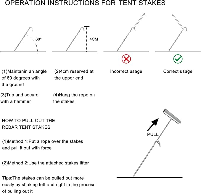 AAGUT Tent Stakes Heavy Duty Metal 9 Inch, 50 Pack Rust-Resistant Galvanized Steel Camping Stake Garden Edging Fence Hooks Yard Tent Pegs for Inflatable, Tarp, Outdoor Christmas Decorations (KIT)