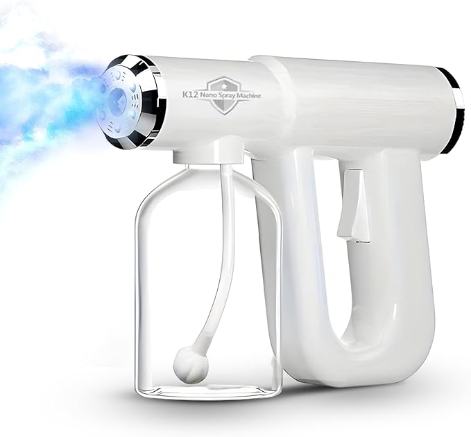 The Original Disinfectant Fogger Machine - Professional Sanitizer Sprayer - ULV Atomizer & Nano Steam Gun – Rechargeable Barber Spray Gun with Blue Light V2