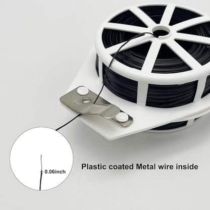 656ft (200m) Twist Ties, Garden Plant Ties with Cutter, Reusable Multifunctional Plant Ties, Fixing Vines Plant Support for Gardening Home Office(Black)
