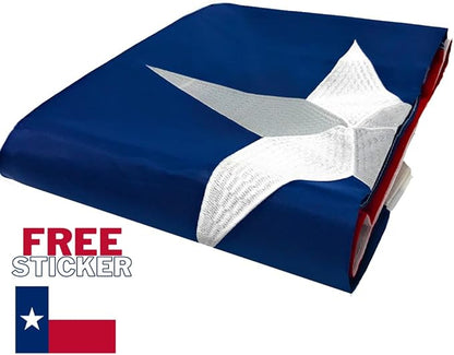 Texas Flag 3x5 ft with Embroidered Star | Tough Long Lasting Nylon | Built for Outdoor Use | UV Resistant | ZigZag Stitching on Fly End for Extra Durability