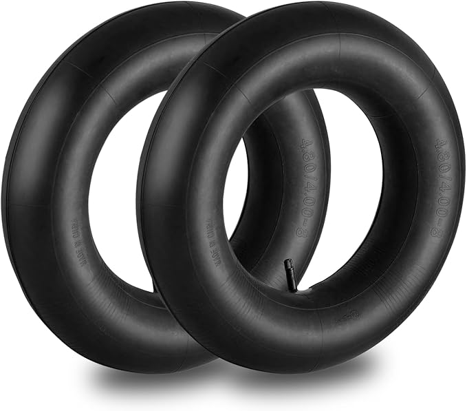 4.80/4.00-8" 4.80 x 4.00-8 Inner Tubes (2 Pack) with TR-13 Straight Valve Stem,for Wheelbarrows, Tractors Hand Trucks Riding Mowers Golf Carts Go-Karts Lawn Mowers