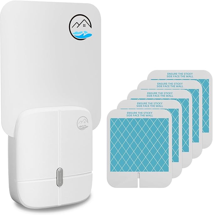 Flying Insect Trap, Plug-in Fruit Fly Trap, （1 Device +5 Glue Cards） Indoor Gnat Traps, 400 Sqft Protection Area, Suitable for Gnat, Moth, and Mosquito, and Can Used in Every Corner of Home