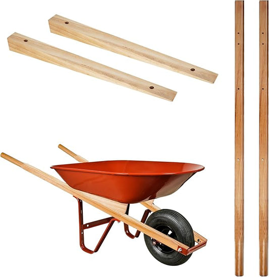 Wheelbarrow Handles Replacement Kit - Heavy Duty Pine Wood Wheelbarrow Replacement Handles - Fits Most Wheelbarrows, Ideal for Garden & DIY Use