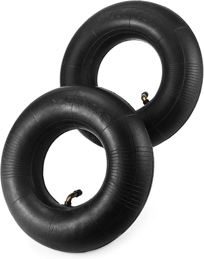QWORK 4.10/3.50-4 Wheelbarrow Inner Tube, 4 Pack Replacement Inner Tubes, Bent Valve, for Lawn Movers, Hand Trucks