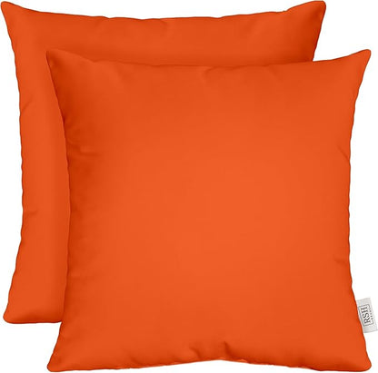 RSH DECOR: Square Throw Pillows Set of 2 | 17" x 17" | Sunbrella Performance Fabric | Water and Fade-Resistant | Outdoor Decorative Accent Pillows for Patio Furniture | Canvas Melon
