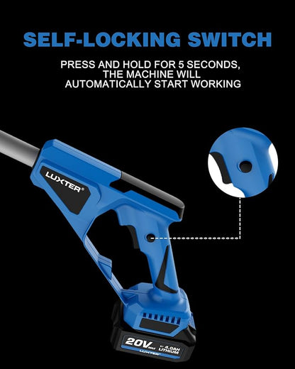 LUXTER 20V Cordless Tiller for Gardening 8.6 Inch Electric Garden Cultivator with 48 Steel Tines Lightweight Cultivators 2×4.0AH Batteries & Fast Charger for Smooth Ground Breaking,Tending,Composting