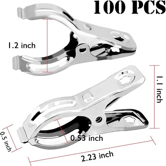 BESTEEL Upgraded 100 PCS Garden Clips, Greenhouse Clamps 100% Stainless Steel Heavy Duty Greenhuose Clips for Netting - Strong Grip to Hold Down Shade Cloth or Plant Cover on Garden Greenhouse Hoops