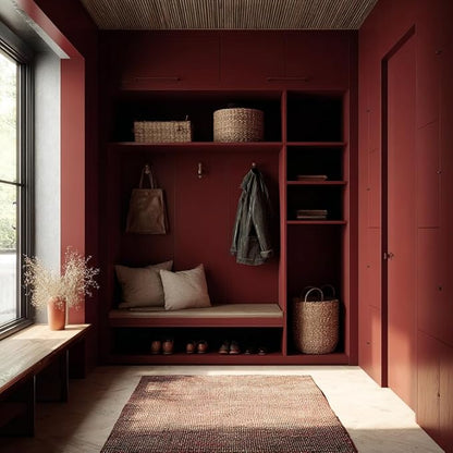 EVOLVE Paint & Primer: Environment-friendly, Low Sheen with One-coat Coverage for Interior & Exterior surfaces (Burgundy, 1-Gallon)