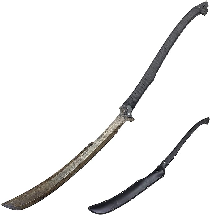 SV Handmade cast Manganese Steel Chopping Blade Sword, Full Tang, Outdoor, Hunting, Camping, Hiking, Survival, with Protective Cover, Multiple Styles to Choose from