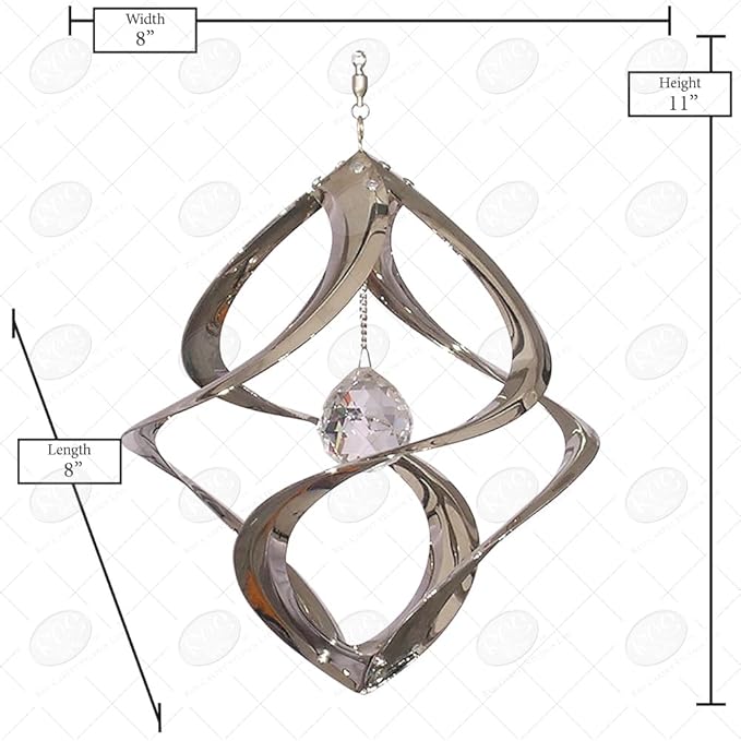 Red Carpet Studios The Original Helix Cosmix Wind Spinner, 11-Inch, Chrome and Crystal