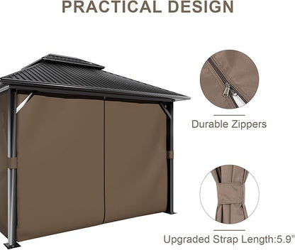 BPS 12' x 14' Gazebo Curtain Privacy 4-Panel Sidewall Outdoor Replacement Shade (Only Curtain)