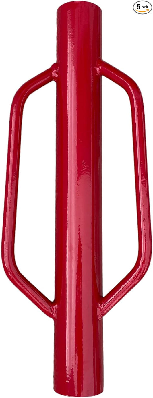 Sandbaggy U & T Post Driver, 30% More Heavier & Sustainable Than Competitors - 15.5 lb Fence Post Driver That Fits up to 2-3/4 inch - 10 Guage Industrial Grade Steel - Red (Pack of 5)