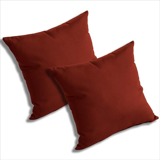 Comfort Classics Set of 2 Sunbrella Outdoor/Indoor Throw Pillows Inc. (Terrcotta)