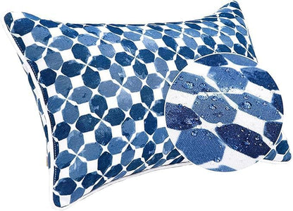 Outdoor Lumbar Pillows - Decorative Pillows with Insert Included Set of 2 Outdoor Pillows for Patio Furniture 12x20 Inch