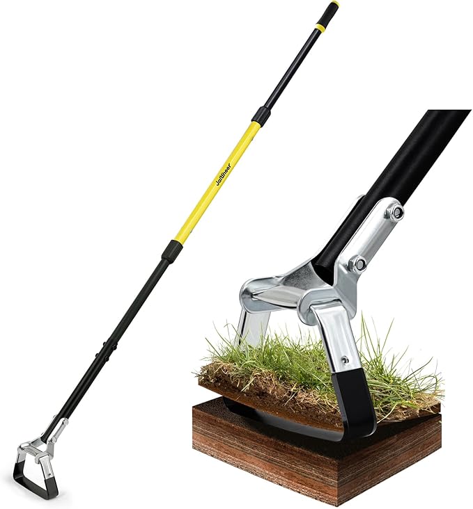 Jardineer Hula Hoe with Long Handle,Hoe Garden Tool, for Weeding, Stirrup Hoe for Flower Beds,Yards(64 inches)