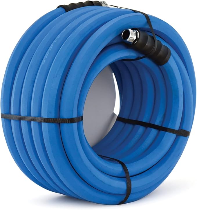 BluSeal Hot/Cold Water Rubber Garden Hose, 100% Rubber, Ultra-Light, Super Strong, 500 PSI, 50F to 190F Degrees, High Strength Polyester Braided (3/4" x 50')