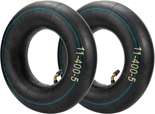 11x4.00-5 11x4.50-5 11x5.00-5 Inner Tubes, 2 Pack Heavy Duty Replacement Tire Inner Tubes with Bent Valve Stem for Wheelbarrows, Lawn Mowers, Hand Trucks, Trailers, Snow blowers, etc