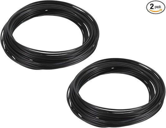 PATIKIL 1.5mm Bonsai Training Wire, 2 Rolls Floral Wire Stems Anodized Aluminum Tree Wire 65.6 Feet Total for Gardening Branch Fixing, Black