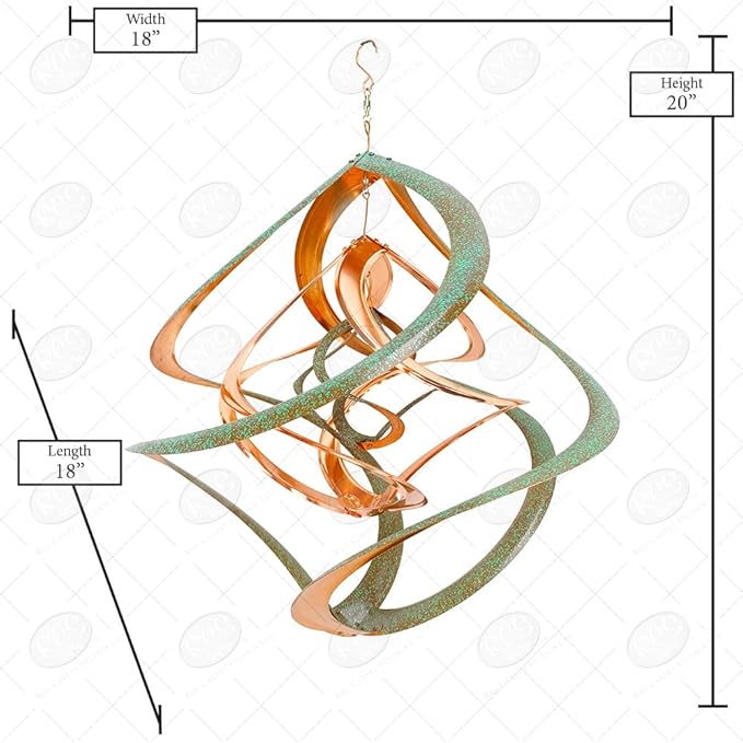 Red Carpet Studios The Original Helix Cosmix Spinner Hanging Triple, 18-Inch, Copper & Patina