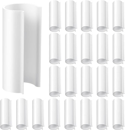 Jetec 32 Pcs PVC Pipe Clips Pool Cover Clamps for Above Ground Pool Greenhouses, Row Covers, Garden, Shelters, Bird Protection, 2.4 Inch Long(for 3/4 Inch PVC Pipe,White)