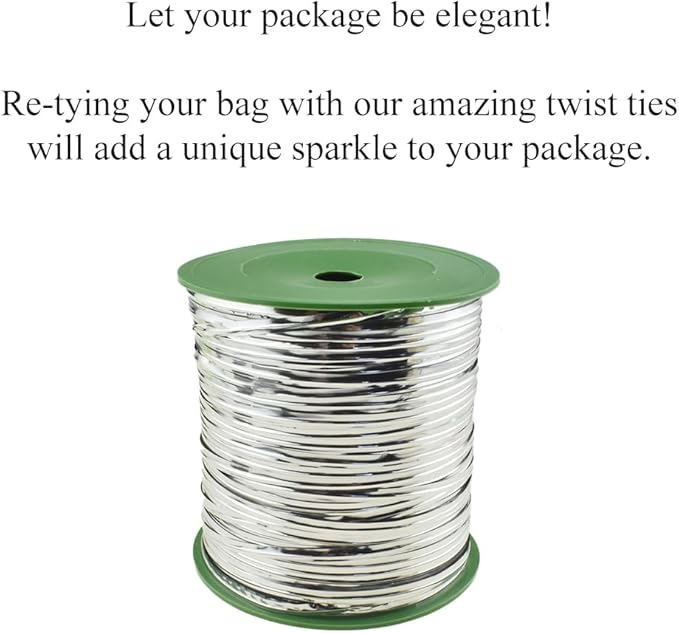 HAHIYO 350Yards/1050Feet/320M Silver Metal Twist Ties Bread Candy Coffee Bag Ties Plant Garden Twist Ties for Cellophane Treat Bag Gift Wraping Bag Plastic Bag Halloween Party Cake Present Art Craft