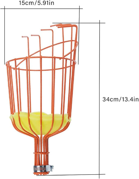 Fruit Picker Harvester Basket, Adjustable Fruit Picker Tool with Cushion to Prevent Bruising, Professional Gardening Fruit Picker Tool for Picking Apple Pear Peach Orange (Pole Not Included) (2PCS)