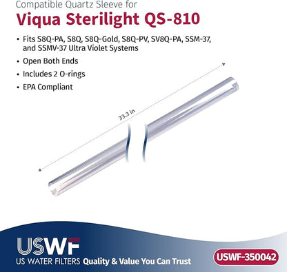 S810-QL Replacement UV Lamp/Sleeve | Fits the VIQUA S8Q, SV8Q-PA, & SSM-37 Series UV Systems | Made in the USA, US Water Filters