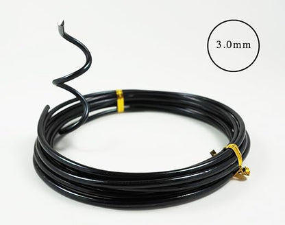 Anodized Aluminum Bonsai Training Wire 5-Size Starter Set with Canvas Bag - 1.0mm, 1.5mm, 2.0mm, 2.5mm, 3.0mm (147 feet total) - Choose Your Color (5 Sizes, Black)