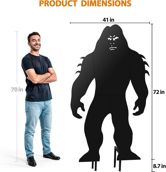 6Ft Tall Bigfoot Metal Outdoor Decor Big Foot Sasquatch Gifts for Men/Women/Dad Unique Bigfoot Silhouette Statues Perfect for Patio and Lawn Decorations, Garden Decor, Yard Art, Yard Display