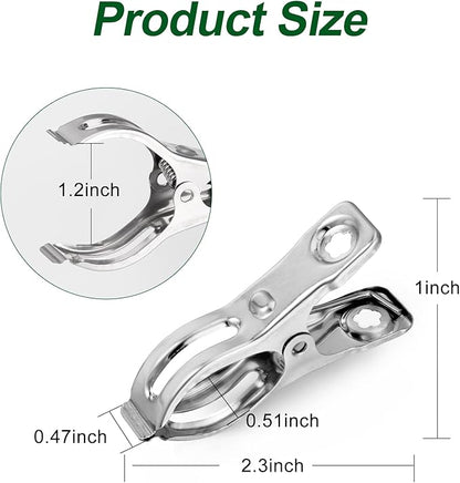 60 Pcs Row Cover Clips, Garden Clamps for Netting, Greenhouse Clamps Made of Stainless Steel, Have a Strong Grip of Greenhouse Clips, For 1/2'', 3/4'', 1'' Garden Hoops or Pvc
