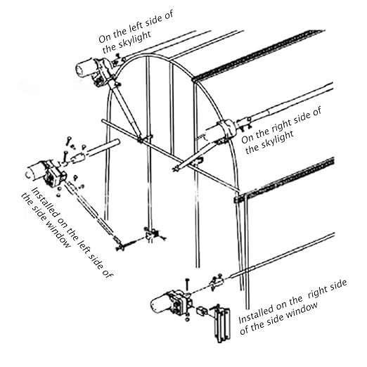 TBVECHI Greenhouse Roll Up Motor Electric Film Roll Up Motor Kit 24V 100W Motor Electric Greenhouse Frame Shed Roll-up Motor Automatic Venting Solution