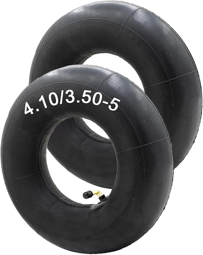 4.10/3.50-5 Inner Tube with TR-87 Bent Valve Stem (2-Pack) - Heavy Duty Replacement for Wheelbarrows, Mowers, Hand Trucks and More 4.10/3.50-5 11x4.00/4.50/6.00-5 Tire and Tube