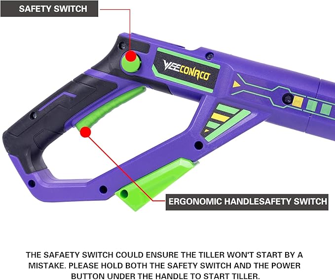 20V Cordless Tiller Cultivator,48 Steel Tines Garden Tiller,8.6 inch Wide Battery Powered Garden Cultivator,(2AH Battery and Charger Included)