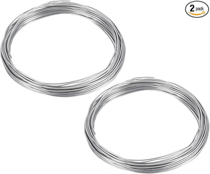 PATIKIL 1.0mm Bonsai Training Wire, 2 Rolls Floral Wire Stems Anodized Aluminum Tree Wire 65.6 Feet Total for Gardening Branch Fixing, Silver Tone