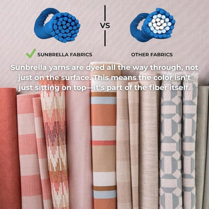 RSH DECOR: Sunbrella Square Throw Pillows Set of 2 | 17" x 17" | Water and Fade-Resistant Performance Fabric | Outdoor Pillow Covers with Down-Alternative Inserts | Maxim Heather Beige