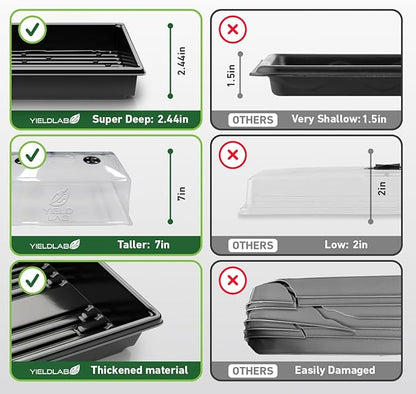 7 Inch Propagation Dome - 10 Pack Humidity Vented Domes – Plant Growing Dome for Seedling, Germination, Soil & Hydroponic Horticulture