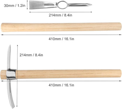 2 PCS 16 Inch Mattock Pick Axe, Stainless Steel Pick Mattock Hoe, Garden Pick, Pick Mattock for Weeding, Loosening Soil, Planting Vegetables, Digging Holes, Chopping Roots and Much More