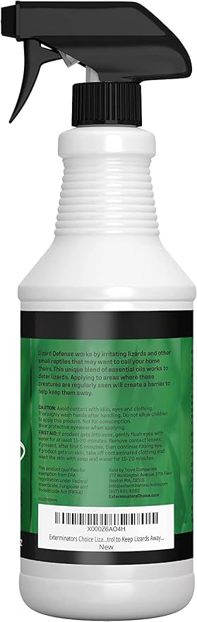 Exterminators Choice Peppermint Oil Defense Spray for Lizards & Bugs - 32 Fl Oz, Peppermint Scent Oil - Exterminator Spray Formula for Home & Garden - Indoor & Outdoor Use