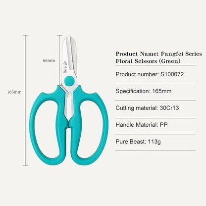 Pro Florist & Garden Shears - 3.38mm Heavy-Duty Rustproof Steel | Cuts Hydrangeas, Roses & Thick Stems | Ergo Wide-Grip Scissors for Fresh Flowers, Pruning, Ikebana