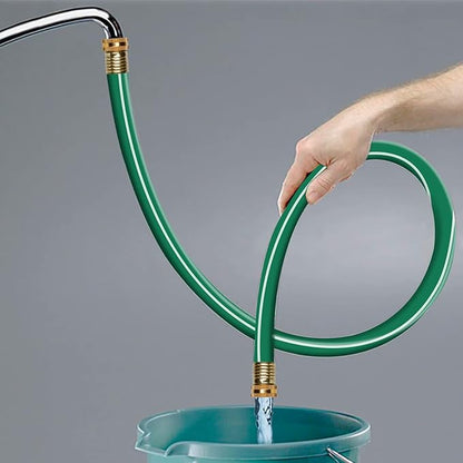 Worth Short Lead-in Green Garden Hose 5/8 in. x 6 ft. -Kink Free, No Leaking, Male/Female Fittings -Heavy Duty Durable Flexible Lightweight Water Pipe -Brass Aluminum Ends for Household & Yard Use